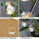 GobekUsa Gold Crystal Raindrop Chandelier for Staircase Foyer