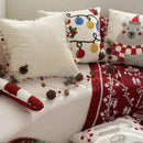 GobekUsa Christmas Bell Red Geometric Tufted Throw Pillow Cover for Holiday Party Home Decor