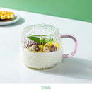 GobekUsa 400ml Hammer Pattern Glass Mug - Heat Resistant with Hand Handle