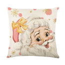 GobekUsa Christmas Letter Print Linen Throw Pillow Cover for Holiday Home Decoration