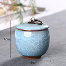 GobekUsa Ice Cracked Texture Tea Caddy Storage Jar with Moisture-proof Sealed Lid