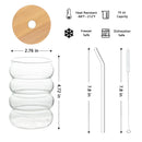 GobekUsa Creative Glass Cup Set with Lid and Straw - Perfect for Parties