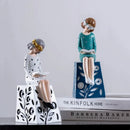 GobekUsa Cartoon Girls Resin Figure Sculpture for Home Decor