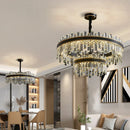 GobekUsa Light Luxury Crystal Chandelier Pendant Lights Set - Modern LED Dimmable Lustre Combination