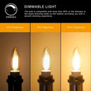 GobekUsa 6.5W Candle Flame Effect LED Bulb - High Lumens, Dimmable Edison Filament Light