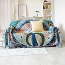 GobekUsa Knit Sofa Blanket Cover - Butterfly and Peacock Design for Single and Double Sofas.