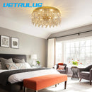 GobekUsa Crystal Ceiling Chandelier: Modern LED Round Pendant Lamp for Luxury Home Decor