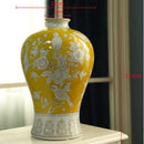 GobekUsa Blue White Porcelain Vase Retro Floral Arrangement Home Decor Ceramic Handicraft