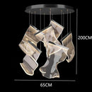 GobekUsa Crystal Chandelier Stair Pendant Lamp Living Room Lighting