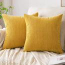 GobekUsa Corduroy Striped Throw Pillow Covers - Soft Decorative Cushion Cases