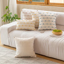 GobekUsa Cotton Stripe Jacquard Cushion Cover Set: Blue Yellow Grey Pink Beige Black