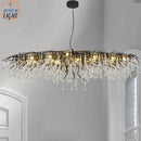 GobekUsa Crystal Chandelier: Black/Gold/Chrome Ceiling Lamp for Living Room & Dining Table