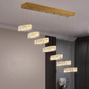 GobekUsa Crystal Chandelier Stair Pendant Lamp Living Room Interior Lighting