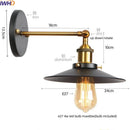 GobekUsa Gold Industrial LED Wall Lamp for Loft Stair & Bedroom Lighting