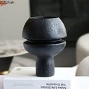 GobekUsa Black Spherical Resin Sculpture Desk Decoration Abstract Art Aesthetic Ornament