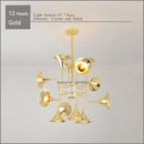 GobekUsa Gold Flared Trumpet Chandelier for Kitchen, Hall, Study, Drawing Room