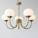 GobekUsa LED Glass Balls Chandeliers Pink Milky White Pendant Lights for Home Decor