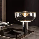 GobekUsa Aella Table Lamp: Elegant Clear Glass Luxury Art Desk Lamp for Office, Bedroom, and Foyer