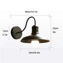 GobekUsa Black Rustic Gooseneck Outdoor Barn Light Fixture for Patio/Garage/Bathroom