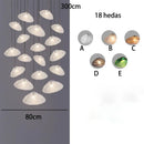 GobekUsa Crystal Chandelier: Modern Home Stair Pendant Lamp for Living Room Interior Lighting
