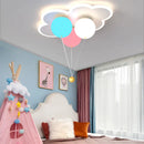 GobekUsa Kids Ceiling Chandelier - Colorful Acrylic Ballon White Pink Lamps with Remote Control