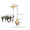 GobekUsa Grey Glass LED Wall Lamp Bedroom Living Room Loft Modern Copper Wandlamp
