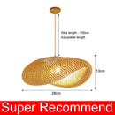 Japanese Bamboo Woven Pendant Light in Natural Finish