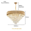 GobekUsa Gold Crystal LED Pendant Light: Modern Luxury Suspension Lamp for Living Room & Restaurant