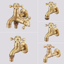GobekUsa Antique Brass Garden Bibcocks Single Cold Tap Faucet for Outdoor Use