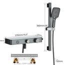 GobekUsa Grey Digital Shower Faucet Set 2-Way Mixer System for Bathroom with Hand Sprayer