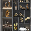 Abstract Gold Resin Statue Handicraft for Living Room, Office Desk Decor - GobekUsa