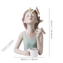 GobekUsa Butterfly Fairy Resin Figurines with Gold Tray Home Decor Craft