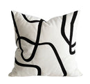 GobekUsa Geometric Line Embroidered Suede Pillowcase for Sofa Bed Living Room