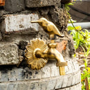 GobekUsa Antique Brass Wall Mount Garden Faucet for Kindergarden, Animal Design