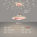 GobekUsa Cartoon Astronaut Chandelier UFO Ceiling Lamp for Kids Girl Boy Bedroom
