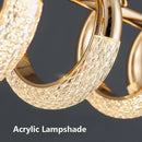 GobekUsa Gold Acrylic Circle Ring LED Pendant Chandelier