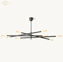 GobekUsa LED Glass Chandelier with Etched Rods for Dining Room, Kitchen, Bedroom - Modern Pendant Lighting