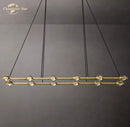 GobekUsa Éclatant Crystal Chandelier - Luxe Rectangular Pendant Light for Home Décor
