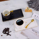250ml GobekUsa Ceramic Coffee Cup Set with Tray, Spoon - European Style Porcelain Mugs