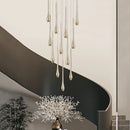 GobekUsa Gold LED Chandelier for Duplex Villa Living Room and Staircase