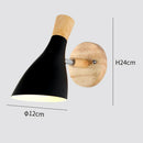 GobekUsa Black Wooden Wall Light Modern E27 LED Sconce Living Room Decor