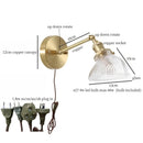 GobekUsa Green Glass LED Wall Sconce, Pull Chain Switch, for Bedside, Bathroom, Living Room