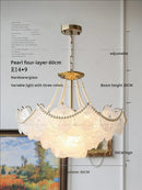GobekUsa Crystal Chandelier: Modern Chic Pearl Light for Elegant Home Decor