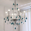 GobekUsa Blue Crystal Chandelier: Luxury E14 Pendant Lights for Living Room and Bedroom