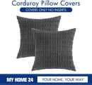 GobekUsa Corduroy Striped Pillow Cover 18x18 Inch Luxury Cushion Case for Living Room