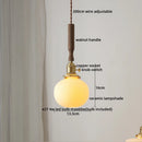 GobekUsa Ceramic Walnut Copper LED Pendant Light Chandelier for Bedroom Living Room