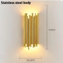 GobekUsa Golden LED Tube Wall Sconce Light for Living Room, Dining Hall, Stair Decor