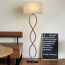 GobekUsa Hemp Rope Fabric Shade LED Floor Lamp for Home Decor