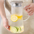 GobekUsa Glass Pitcher with Lid, Heat Resistant Water Carafe for Hot/Cold Beverages
