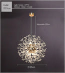GobekUsa Dandelion Chandelier LED Sparkle Ball Crystal Lighting for Restaurant & Living Room